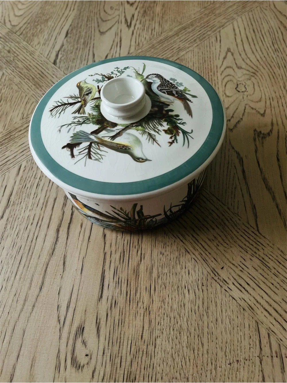 Portmeirion Vintage Birds Of Britain Round Drum Ceramic Casserole Dish